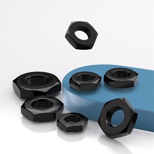 发黑薄螺母镀锌薄螺帽薄螺母六角薄螺丝帽扁帽环保 M5M6M8M10M12