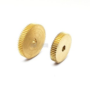 A平面1m10t 80齿圆柱直齿轮传动件模型微型精密小模数铜齿轮