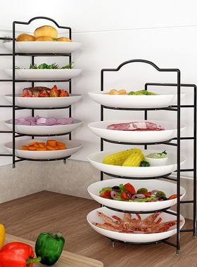 【下单立减50】厨房配菜盘置物架台面落地式手提壁挂多层备菜架KF