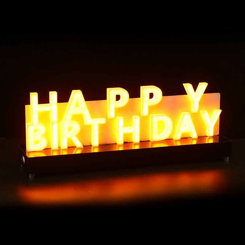 创意酒吧生日快乐发光m牌英文款气氛道具夜店Happy birthday充电