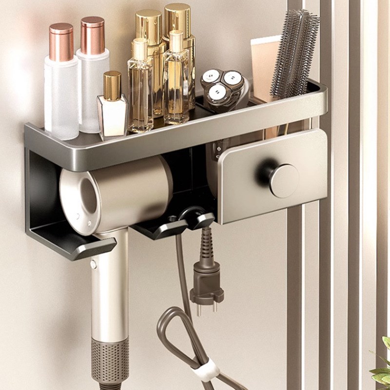 吹风机置物架卫生间免打孔收纳y电吹风挂架吹风筒支架浴室壁挂架