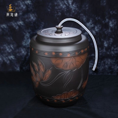 陶瓷水缸家用g储水用纯净水桶茶台专用功夫茶泡茶桶大容量抽水带