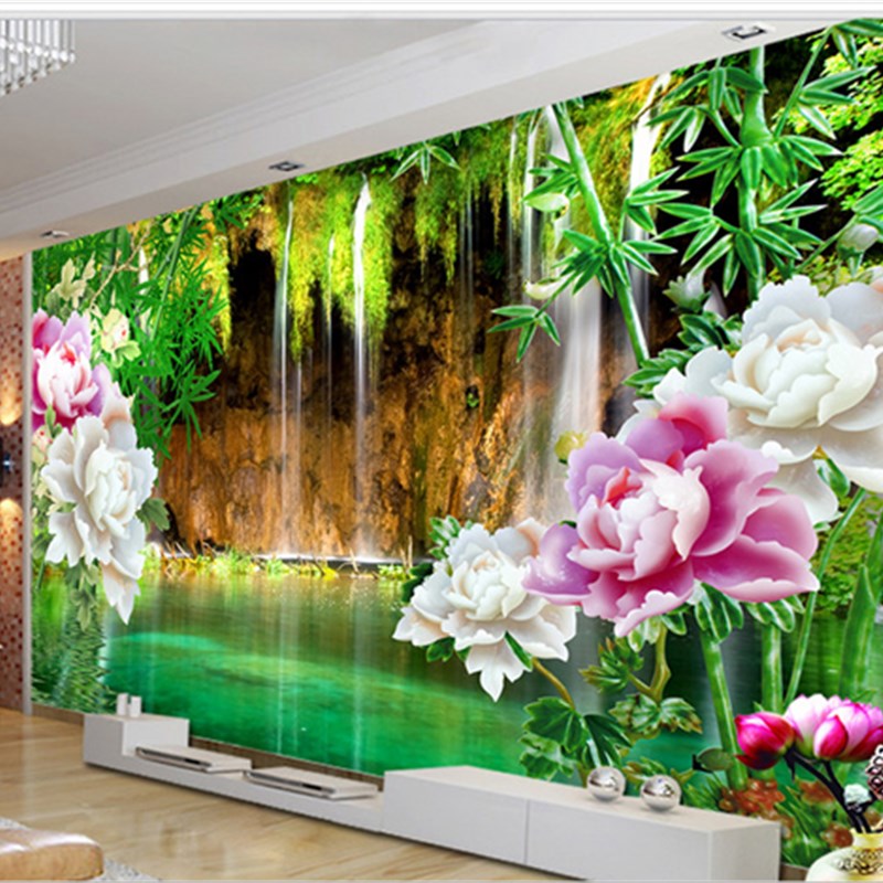 瓷砖背景墙 3D立体玉雕客厅电视中式微晶 浮雕T沙发背景山水壁画
