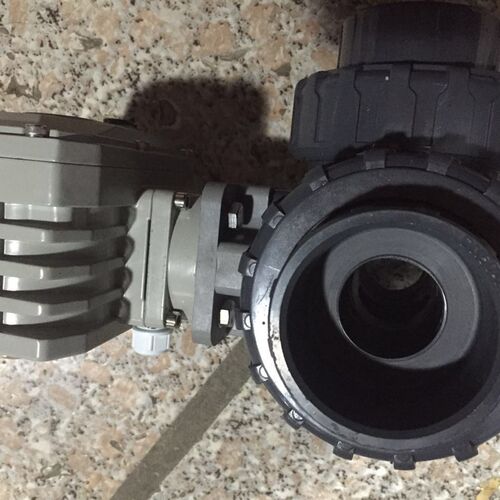 电动UPVC三通球阀UQ914/5F电动塑料PVC球阀DN15 20 25 32 40 50