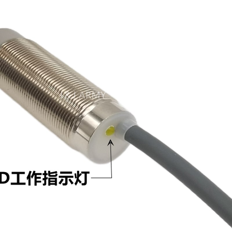 电感式接近开关FM18-08N圆柱非埋式传感器FM18-08P三线DC24V常开L