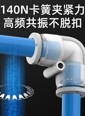 白色气动接头弯头带螺纹PL8-02/4-M5/6-01/12-04快插气管接头弯通