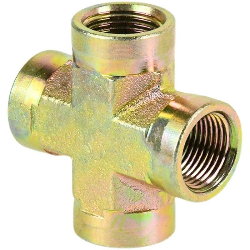 液压过渡转换接头英制内丝直通弯头三四通高压油管1/4 3/8 1/2