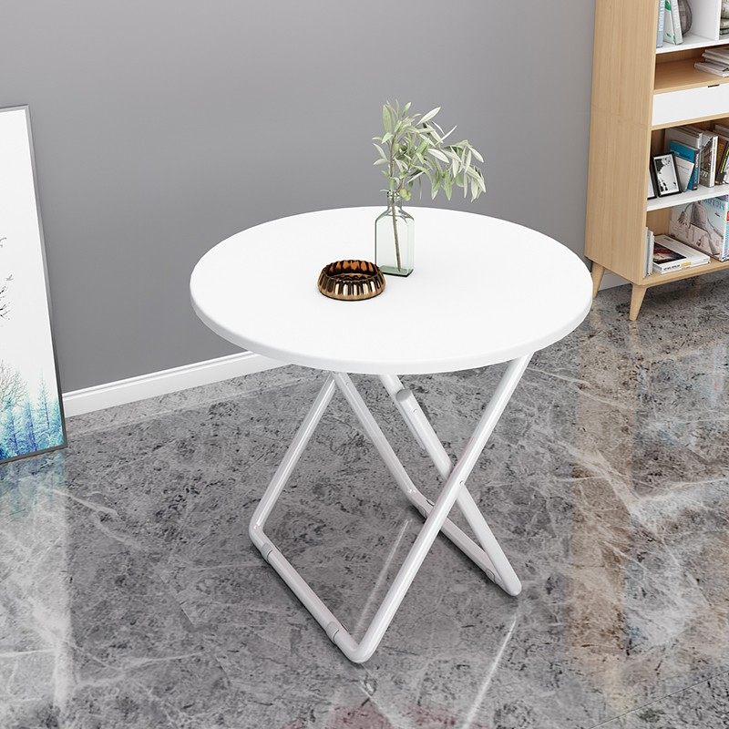 折叠桌阳台白色小圆桌子家用小户型出租房饭桌简约休闲餐桌宿舍桌