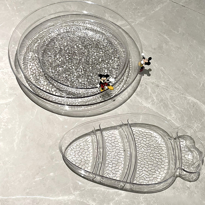 水果盘客厅家用塑料分格高颜值茶几盘子放切好的透明特别好看的