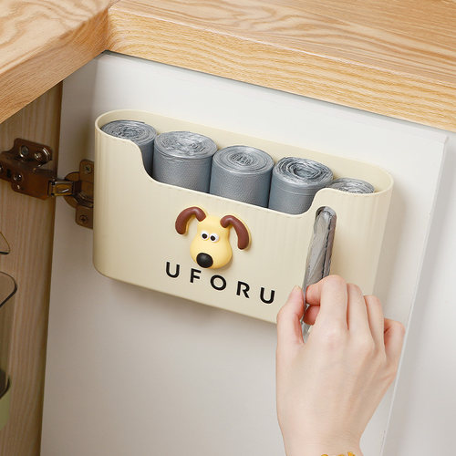 壁挂垃圾袋收纳盒神器厨房放置架大容量家用抽取盒免打孔存放盒