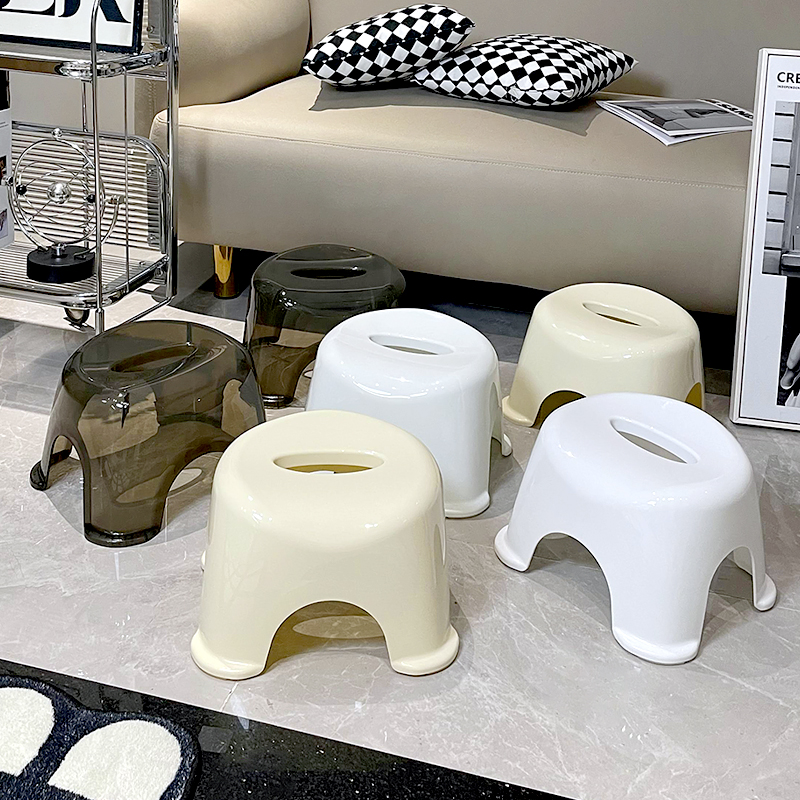 家用小凳子换鞋凳加厚透明压克力板凳踩脚凳儿童客厅茶几浴室矮凳