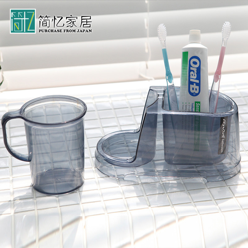 韩国进口洗漱套装塑料创意浴室牙刷架漱口杯套装牙缸架牙刷置物架