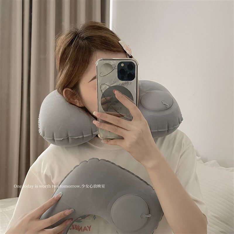 旅行充气u型枕头便携式户外露营坐车护颈椎枕午睡趴睡空气枕头