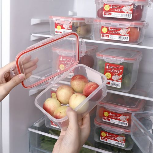 日本进口INOMATA保鲜盒PP5材质密封盒可微波塑料密封盒冷藏便当盒