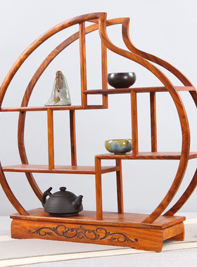 红木质紫砂茶壶茶具架花梨木小博古C架实木花梨木架子茶壶摆件底