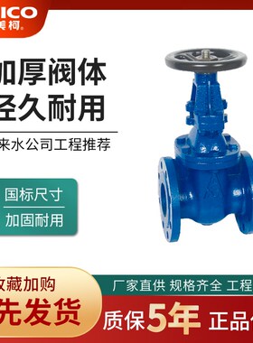 正品埃美柯Z41T-16铸铁法兰明杆闸阀蓝色自来水消防管水气阀6196B