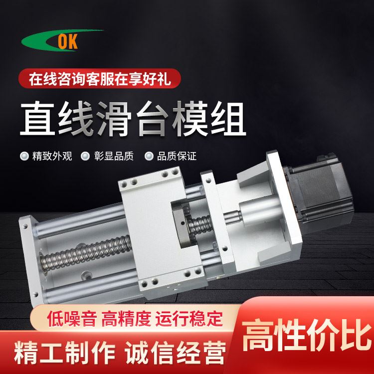 YT004 双光轴精密步进伺服马达十字位移水平升降直线丝杆滑台模块 - 实物图