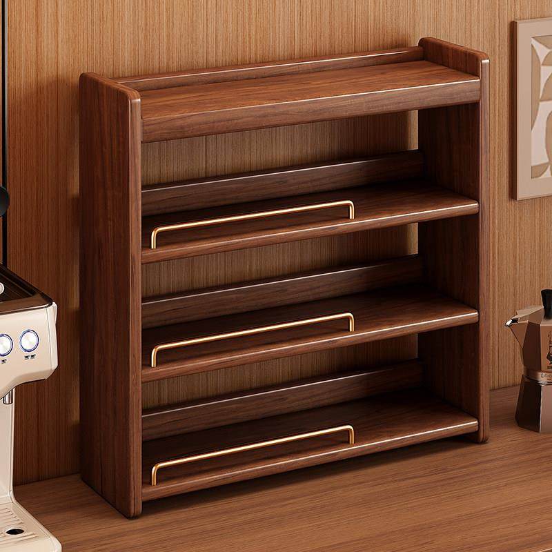 实木杯架多层台面 面茶杯水杯咖啡杯香水置物架展示柜餐桌高级感