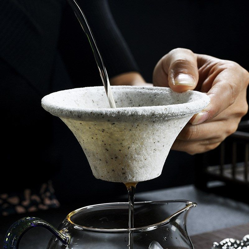 瓷矿无孔茶漏咖啡茶滤茶叶过滤器隔茶过滤网茶具漏斗茶漏滤茶器