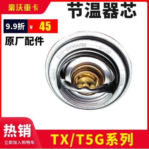 适用豪沃T5G TX斯太尔汕德卡C5 G5豪瀚N5G重汽MC07节温器芯原厂
