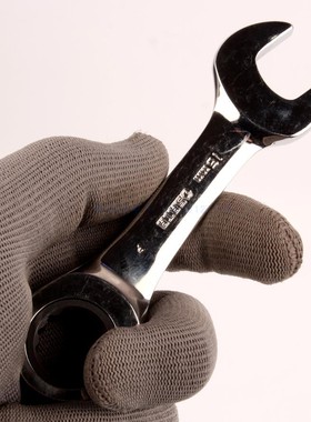 世达43310MM全抛光两用短快扳43304棘轮两用扳手43308呆叉扳43310