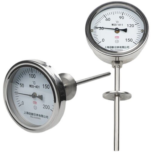 指针双金属温度表WSS-414快装食品级卫生型卡盘式温度计 卡箍50.5