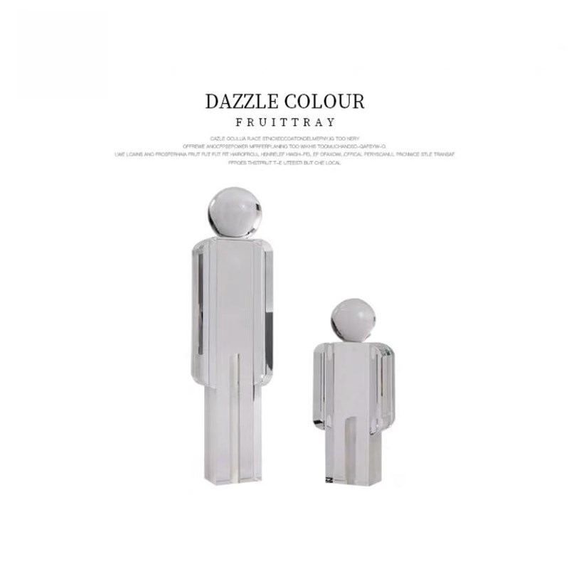 左顾现代简约透明m水晶人物抽象小摆件家居装饰品工艺品软装摆设