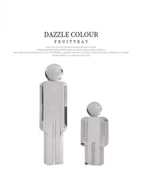 左顾现代简约透明m水晶人物抽象小摆件家居装饰品工艺品软装摆设