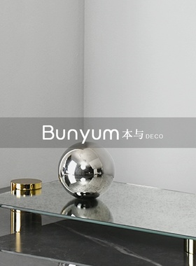 现代轻奢做旧玻璃镜面盘餐桌茶几软F装饰品摆件样板房间售楼处大