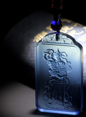 琉璃吊坠韦驮菩萨佛像吊坠男士本命平F安无事方牌项链挂件佛牌挂