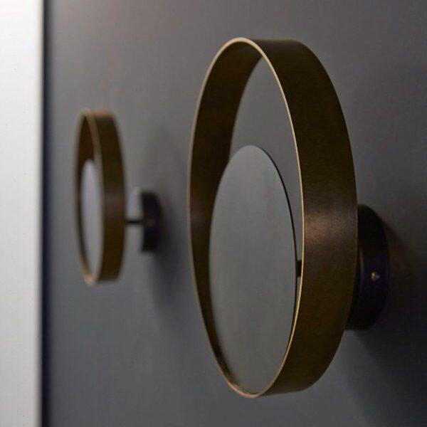 后现代轻奢壁灯背景墙过道床头浴室灯北欧简约全铜圆头创意壁灯