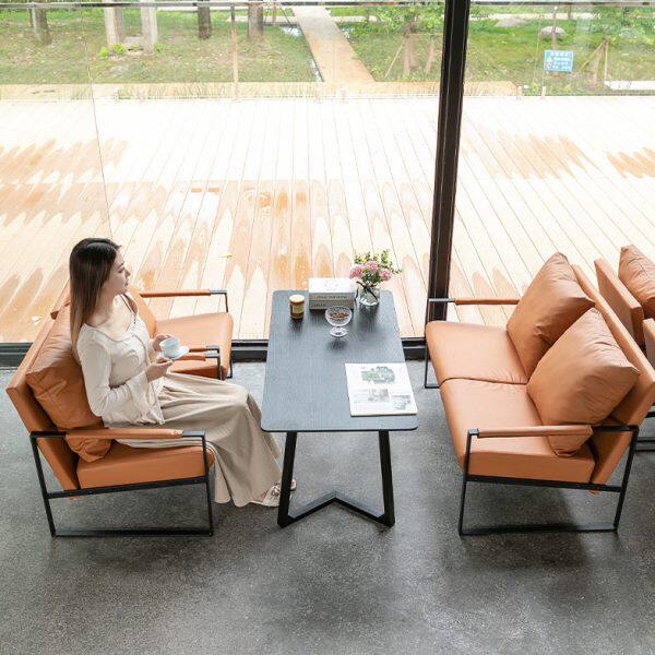 咖啡厅桌椅组合复古工业风西餐厅酒吧洽谈小沙发书吧