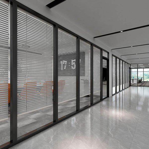 办公室玻璃隔断墙铝合金中空内置百叶屏风双层钢化玻璃隔音高隔断