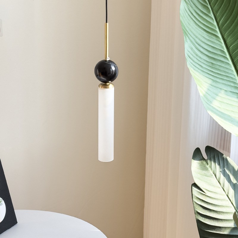 现代简约全铜卧室k床头灯北欧极简轻奢高级感意式大理石吧台小吊