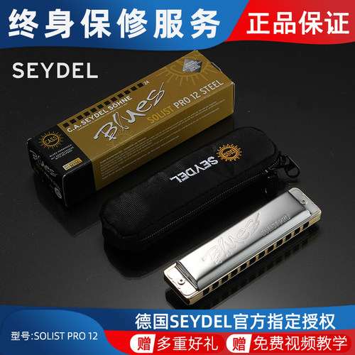 德国赛德SEYDgEL 12孔单音全音阶口琴Solist Pro12 升级款 钢簧片
