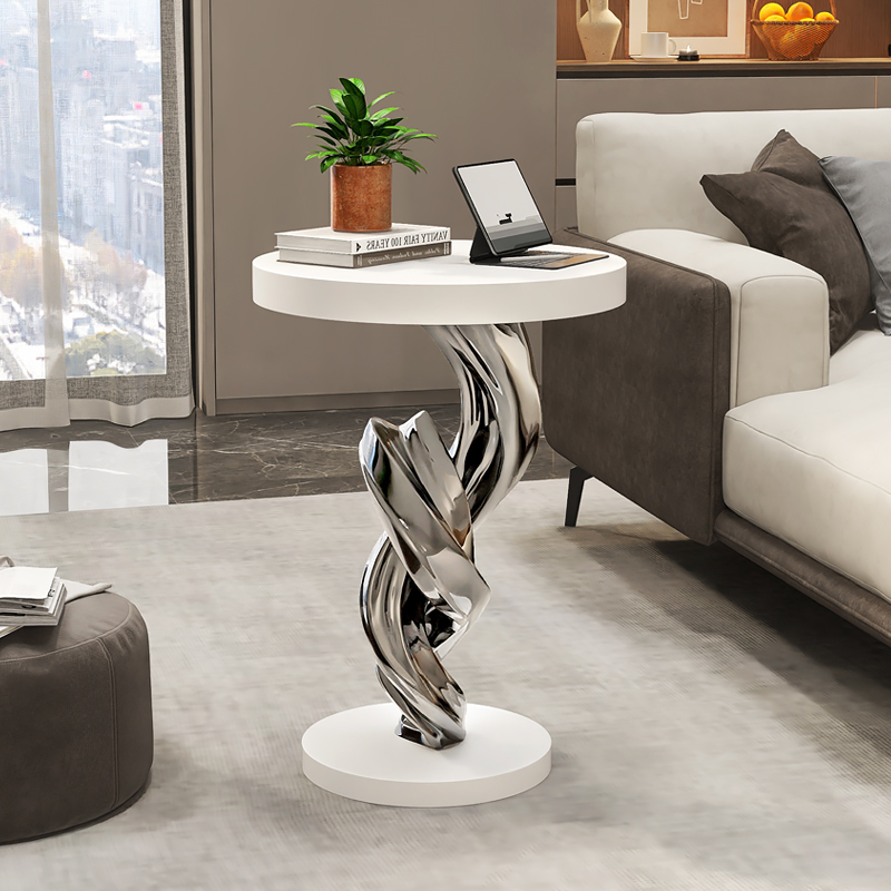 大型中古风艺术客厅落地摆件电视柜沙发旁边几茶V几高端大气装饰