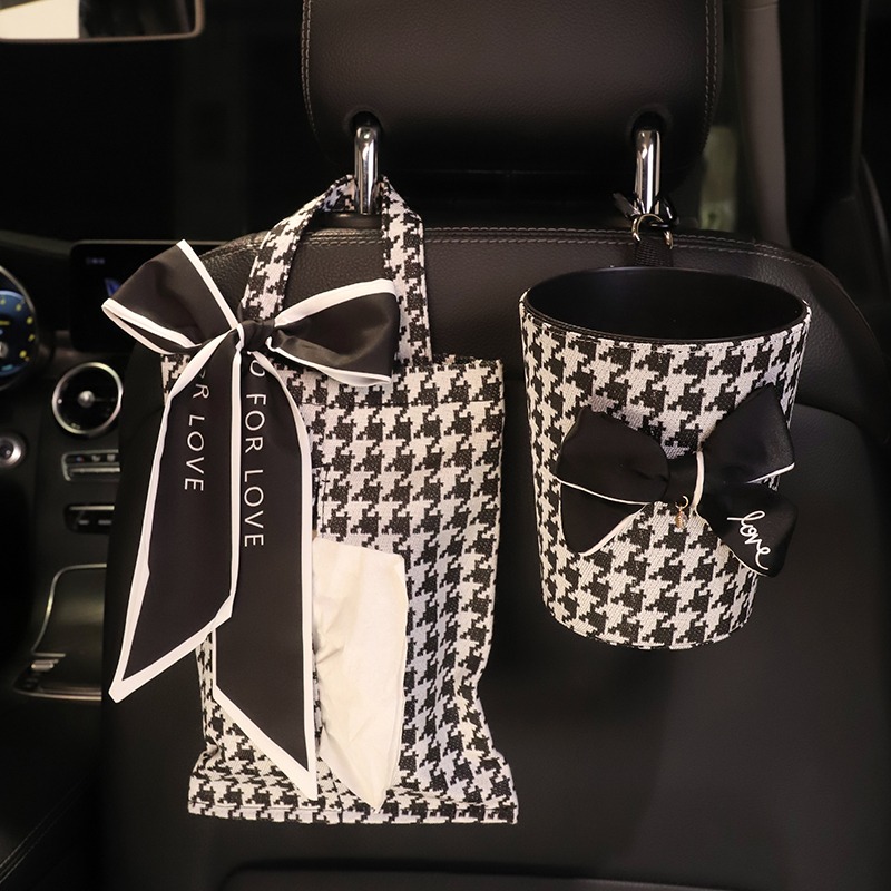 汽车抽纸盒纸巾盒垃圾q桶二合一车载座椅挂式纸袋扶手箱收纳袋