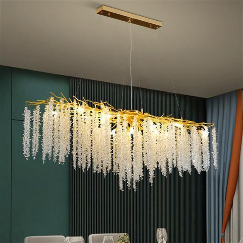 网红后现代轻奢客厅水晶吊灯2024年新款K长款艺术创意树枝客厅灯