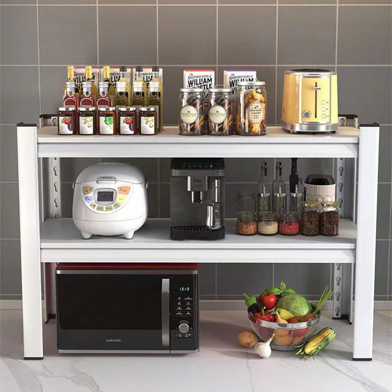 厨房置物架落地多层微波炉架收纳台面G锅架烤箱储物橱柜二层餐边