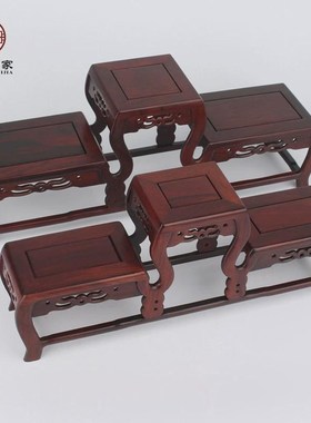 酸枝高低多宝架茶具架q复古红木高低台奇石玛瑙摆放家居装饰品摆