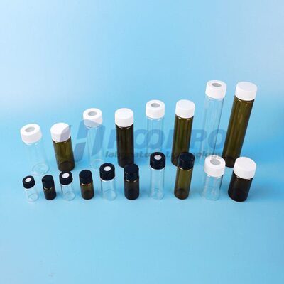 2ml-60ml进样瓶 透明/棕色玻璃螺口进样瓶 样品瓶 实心盖 开孔盖