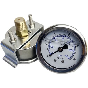 5KG 4PT不锈钢 50ZV耐震压力表油压液压气压10KG 轴向支架YN