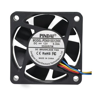 24V电源充电器暖风机变频器散热风扇PWM温控 12V 6015 6CM厘米5V