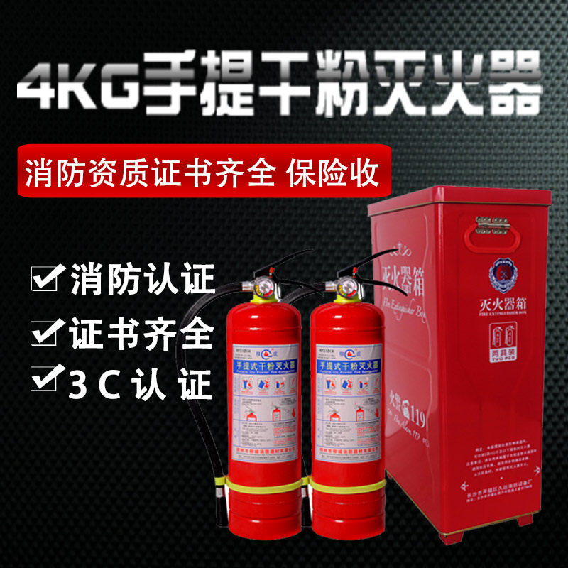 灭火器组合4kg手提式干粉办公室5kg箱套装家用消防器材柳成包邮