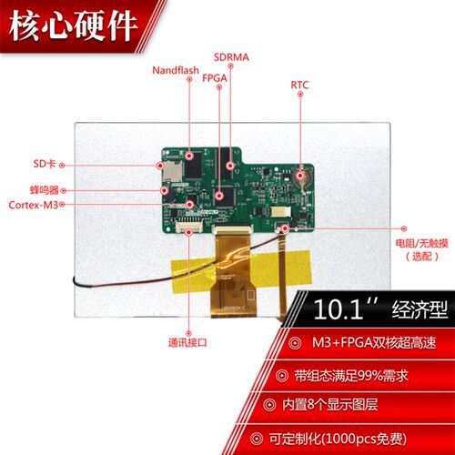 10.1寸串口屏经济型 带触摸 1024*600TFT 1G内存组态/SD/RTC/5V