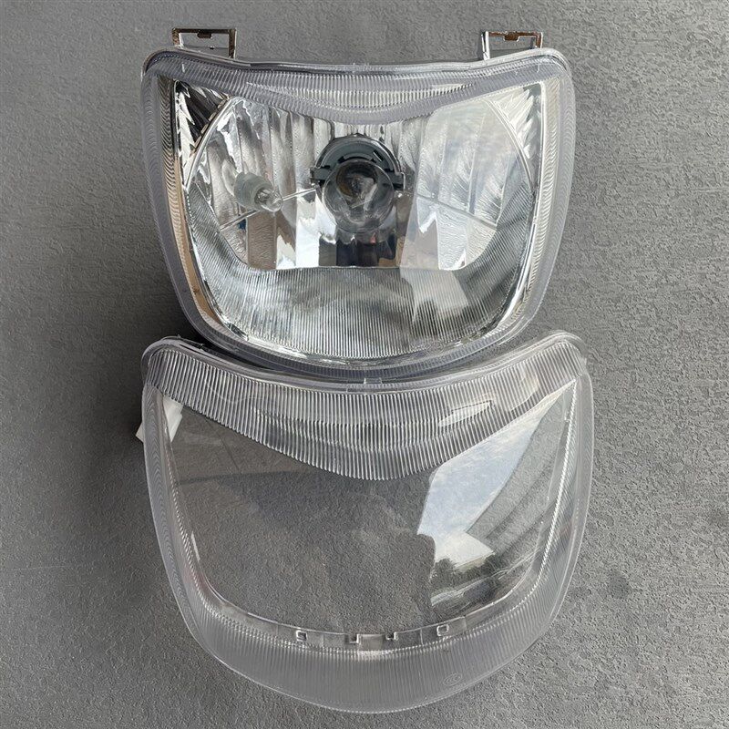 适用豪爵喜运HJ110-2/2A/2C/2D弯梁摩托车前大灯照明灯透明罩总成