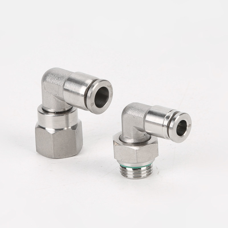90度304不锈钢接头内牙直角PLF8-02内螺快插内丝快速气嘴