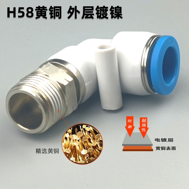 高速旋转弯通RL4 6 8 10 12  01 02 03 气动快速接头塑料轴承快插