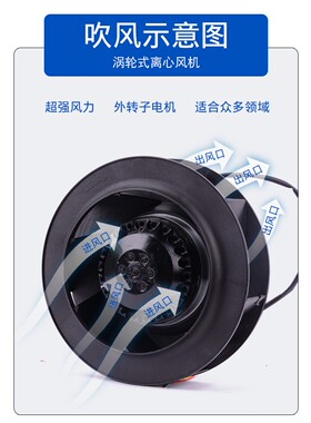 190FLW2/3工业静音涡流涡轮式离心风机220v空气净化器风扇190FLJ2