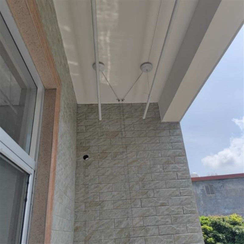 ENTOURY安图瑞阳p台手摇升降晾衣架白色晾衣杆室内手动双杆晒衣架